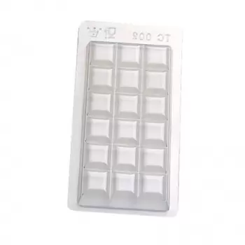 Thermoformed Lightweight Plastic Chocolate Tablet Mold - 150x70mm - 100gr - 5 cavity