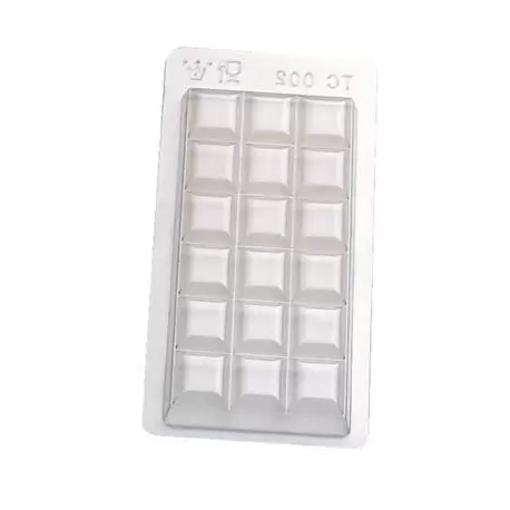 Thermoformed Lightweight Plastic Chocolate Tablet Mold - 150x70mm - 100gr - 5 cavity