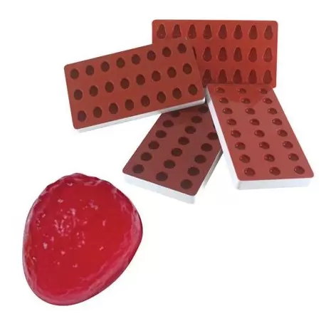 Martellato Jellies Strawberry Jelly Silicone Mold - 36 x 30 x 20 mm - 24 Cavity