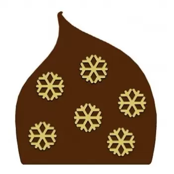 Yule Log End Decoration Plastic Mold - Small Snowflakes - 80 x 87 x 5 mm - 22g - set of 10 plates 6 impressions per plate
