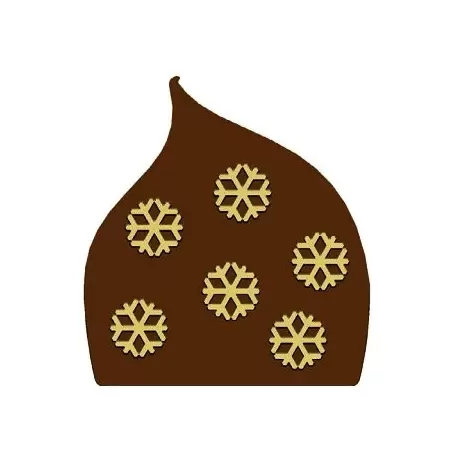 Yule Log End Decoration Plastic Mold - Small Snowflakes - 80 x 87 x 5 mm - 22g - set of 10 plates 6 impressions per plate Yule Log End Decoration Plastic Mold - Small Snowflakes - 80 x 87 x 5 mm - 22g - set of 10 plates 6 impressions per plate