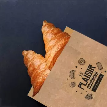 Kraft Greaseproof Croissants Viennoiseries Bread Bags - 250 x 140 mm - Pack of 1000