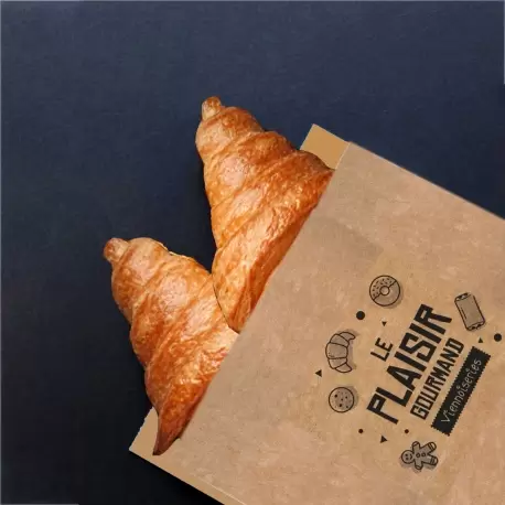 Kraft Greaseproof Croissants Viennoiseries Bread Bags - 250 x 140 mm - Pack of 1000