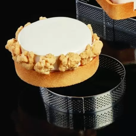 Pavoni XF5020 Microperforated Stainless Steel Round Tart Rings Diam. 5 x 2 cm Finger & Individual Tart Rings Pavoni XF5020 Microperforated Stainless Steel Round Tart Rings Diam. 5 x 2 cm Finger & Individual Tart Rings
