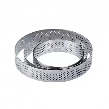 Pavoni XF4020 Microperforated Stainless Steel Round Tart Rings Height: 2cm Diam: 4cm Finger & Individual Tart Rings Pavoni XF4020 Microperforated Stainless Steel Round Tart Rings Height: 2cm Diam: 4cm Finger & Individual Tart Rings