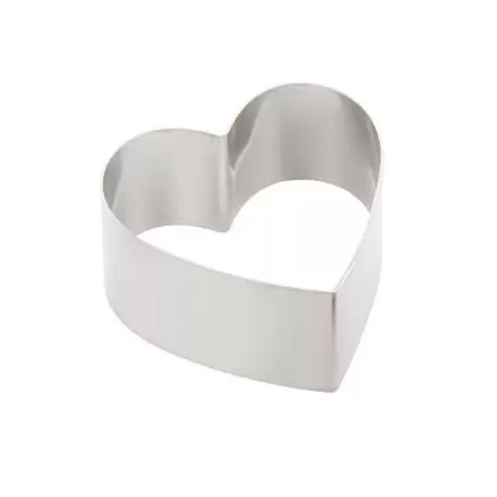 Stainless Steel Cake Ring - Heart Shape 16 x 5cm - 820ml - 50mm H - Martellato