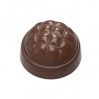 Polycarbonate Chesterfield Circle Chocolate Mold - 30 x 30 x 18 mm - 10.5gr - 3x7 Cavity - 275x135x24mm