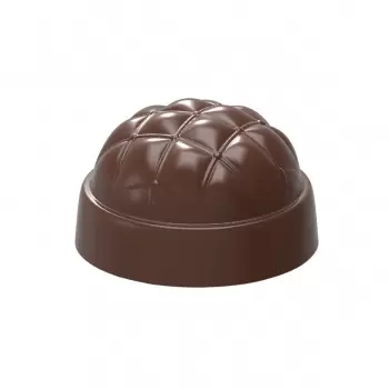 Polycarbonate Chesterfield Circle Chocolate Mold - 30 x 30 x 18 mm - 10.5gr - 3x7 Cavity - 275x135x24mm