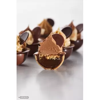 Polycarbonate Flattened Sphere Chocolate Mold by Martin Diez - 30 x 30 x 14.5 mm - 8.5gr - 3x8 Cavity - 275x135x24mm