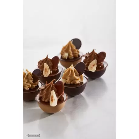 Polycarbonate Flattened Sphere Chocolate Mold by Martin Diez - 30 x 30 x 14.5 mm - 8.5gr - 3x8 Cavity - 275x135x24mm - Chocolate World