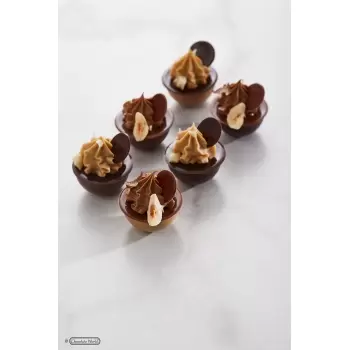 Polycarbonate Flattened Sphere Chocolate Mold by Martin Diez - 30 x 30 x 14.5 mm - 8.5gr - 3x8 Cavity - 275x135x24mm