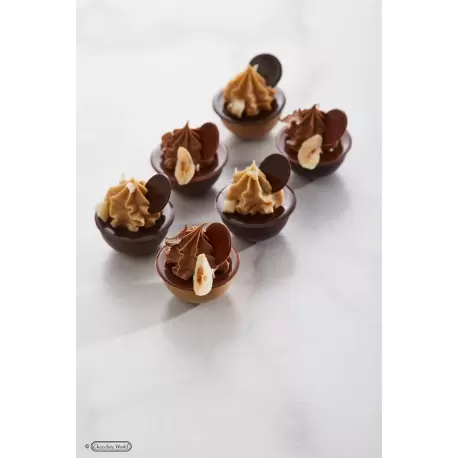 Polycarbonate Flattened Sphere Chocolate Mold by Martin Diez - 30 x 30 x 14.5 mm - 8.5gr - 3x8 Cavity - 275x135x24mm - Chocolate World