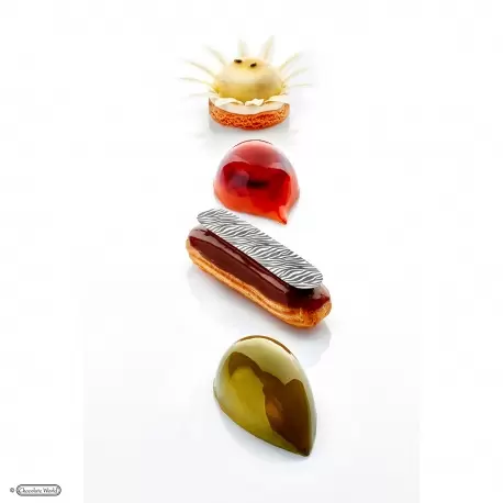Chocolate World CW2465 Polycarbonate Large Curve Chocolate Mold by Frank Haasnoot - 109 x 75.5 x 35 mm - 118 gr - 2 x 3 Cavit... Chocolate World CW2465 Polycarbonate Large Curve Chocolate Mold by Frank Haasnoot - 109 x 75.5 x 35 mm - 118 gr - 2 x 3 Cavit...
