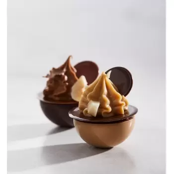 Polycarbonate Flattened Sphere Chocolate Mold by Martin Diez - 30 x 30 x 14.5 mm - 8.5gr - 3x8 Cavity - 275x135x24mm