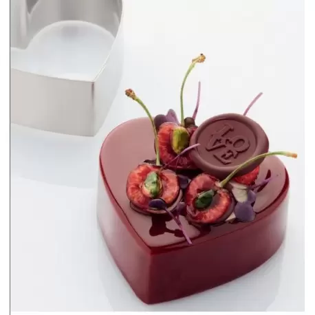 Martellato 42H5X12 Stainless Steel Cake Ring - Heart Shape 12 x 5cm - 315ml - 50mm H Individual Cake Rings Martellato 42H5X12 Stainless Steel Cake Ring - Heart Shape 12 x 5cm - 315ml - 50mm H Individual Cake Rings