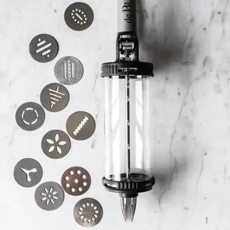 De Buyer 3358.01 De Buyer Pastry pressure piston LE TUBE Pastry Gun and 13 cookie discs Non-Disposable Pastry Bags De Buyer 3358.01 De Buyer Pastry pressure piston LE TUBE Pastry Gun and 13 cookie discs Non-Disposable Pastry Bags
