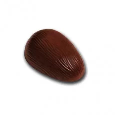 Polycarbonate Chocolate Knurled Wood Effect Egg Mold - 210 x 139.5 mm - 1 Cavity - 275 x 175 x 24 mm Polycarbonate Chocolate Knurled Wood Effect Egg Mold - 210 x 139.5 mm - 1 Cavity - 275 x 175 x 24 mm