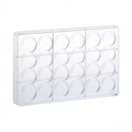 Polycarbonate Chocolate Circle Disc Mold - CIRCLE 33 - 33 x 4mm - 4gr - 24 cavity Polycarbonate Chocolate Circle Disc Mold - CIRCLE 33 - 33 x 4mm - 4gr - 24 cavity