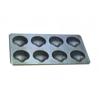 Premium Non-Stick Exopan Sea Shells Madeleine Mold - 65 mm - 8 Cavity - 33 x 18 cm