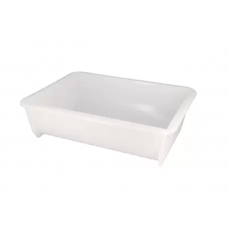 Plastic Rectangular Dough Container - 20 Liters - Rounded Corners Inside - Fit 40 cm wide Pastry Cart