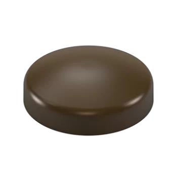 Polycarbonate Flat Round Button Shaped Praline Chocolate Mold - 22x6mm - 2gr - 4x10 Cavity - 275x135x24mm