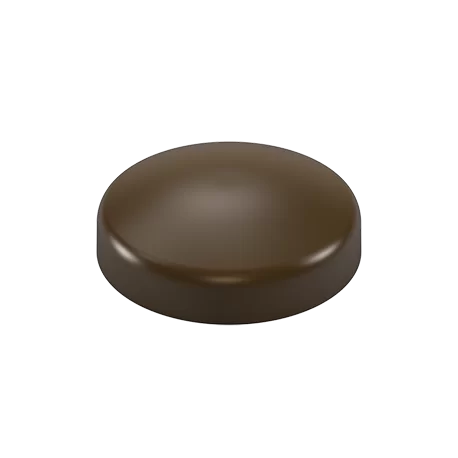 Polycarbonate Flat Round Button Shaped Praline Chocolate Mold - 22x6mm - 2gr - 4x10 Cavity - 275x135x24mm Polycarbonate Flat Round Button Shaped Praline Chocolate Mold - 22x6mm - 2gr - 4x10 Cavity - 275x135x24mm