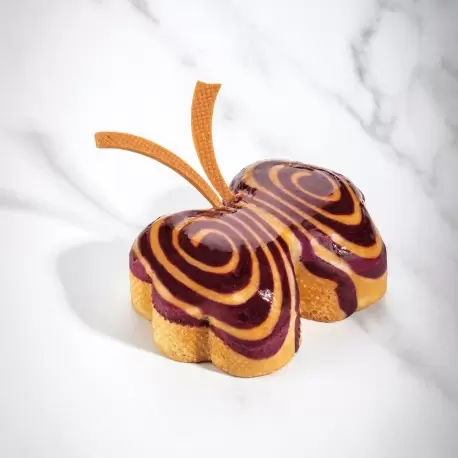 Pavoni XF55 Microperforated Stainless Steel Papillon Butterfly Viennoiserie Tart Ring by Johan Martin - 109 x 82 x 45 mm Brea... Pavoni XF55 Microperforated Stainless Steel Papillon Butterfly Viennoiserie Tart Ring by Johan Martin - 109 x 82 x 45 mm Brea...