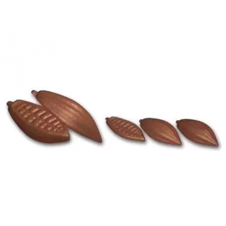 Polycarbonate Cocoa Pod Chocolate Mold - 140 mm x 61 mm - 3 cavity Polycarbonate Cocoa Pod Chocolate Mold - 140 mm x 61 mm - 3 cavity