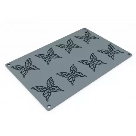 Pavoni Italia Large Mariposa Butterfly Decoration Silicone Mold - 60x58x2mm - 8 Cavity - 2 ml
