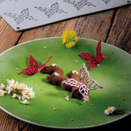 Pavoni Italia Large Mariposa Butterfly Decoration Silicone Mold - 60x58x2mm - 8 Cavity - 2 ml