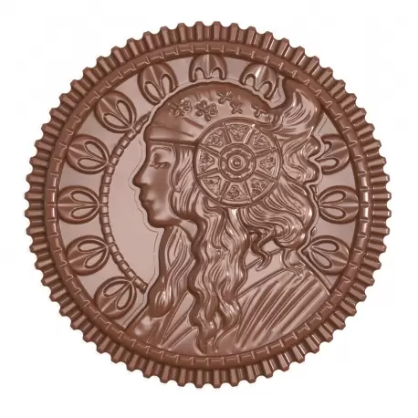 Chocolate World CW1895 Polycarbonate Venus and Diana Round Coin Caraque Chocolate Mold - 43 x 43 x 5.5 mm - 2x5 Cavity - 7.5 ... Chocolate World CW1895 Polycarbonate Venus and Diana Round Coin Caraque Chocolate Mold - 43 x 43 x 5.5 mm - 2x5 Cavity - 7.5 ...