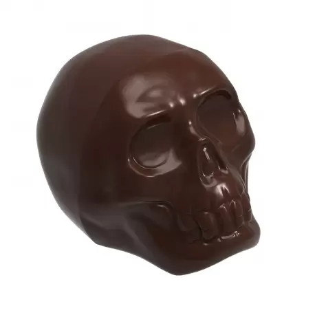 Magnetic Polycarbonate Chocolate Large Skull Mold - 103 mm x 150 mm x 106.5 mm H - 1 x 1 cavity Magnetic Polycarbonate Chocolate Large Skull Mold - 103 mm x 150 mm x 106.5 mm H - 1 x 1 cavity