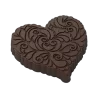 Pastry Chef's Boutique PCB797 Polycarbonate Intricate Paisley Heart Chocolate Mold - 60x57x8mm - 21gr - 2x4 Cavity - 275x135x...