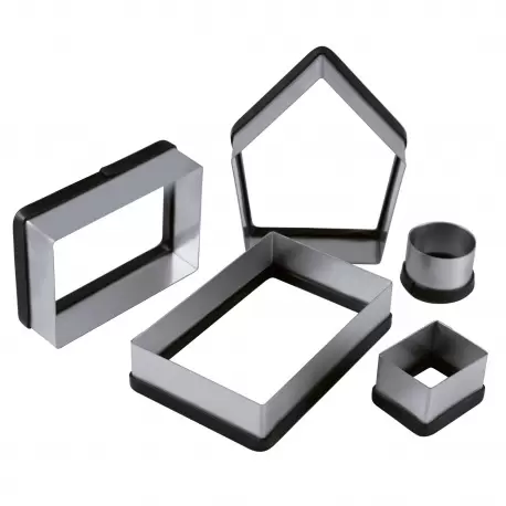Stainless Steel Christmas Gingerbread House Mold Kit - 120 mm x 138 mm x 140 h mm - 5 pcs - Martellato