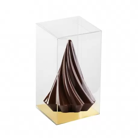 Large Clear Plastic Chocolate Tree, Egg Box Packaging with Gold Base - Pack of 25 - 180 x 180 x 250 mm