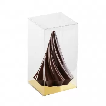 Large Clear Plastic Chocolate Tree, Egg Box Packaging with Gold Base - Pack of 25 - 150 x 150 x 250 mm