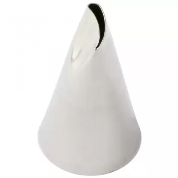 Martellato BX0120 Stainless Steel Rounded Petal Pastry Tip Nozzle - 24 mm x 43 mm - Hole 13 mm x 2 mm Roses Pastry Tips