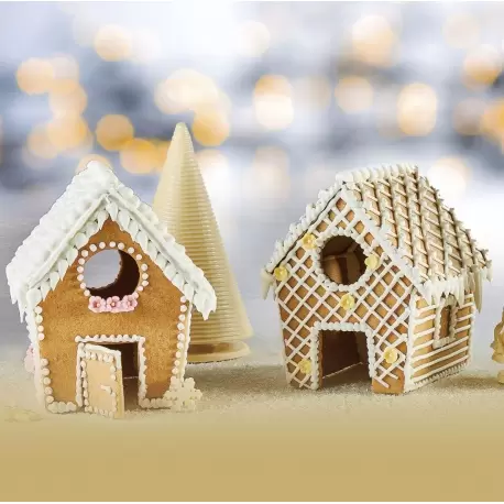 Stainless Steel Christmas Gingerbread House Mold Kit - 120 mm x 138 mm x 140 h mm - 5 pcs - Martellato