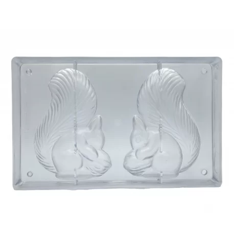 Polycarbonate Squirrel Chocolate Mold - 149 x 105 mm - 2 x 1 Cavity - 275 x 175 mm Polycarbonate Squirrel Chocolate Mold - 149 x 105 mm - 2 x 1 Cavity - 275 x 175 mm