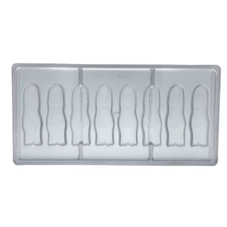 Polycarbonate Halloween Zombie Finger Chocolate Mold - 80 x 24 x 12.6 mm - 8 x 1 cavity - 275 x 137 mm - Cabrellon