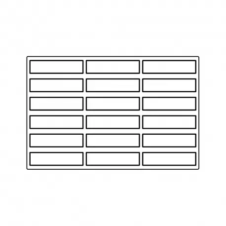 Pavoni Chocoflex Silicone Rectangle Ganache Bar Mold - 90 mm x 22 mm x 10 mm H - 19.5ml - 18 indents