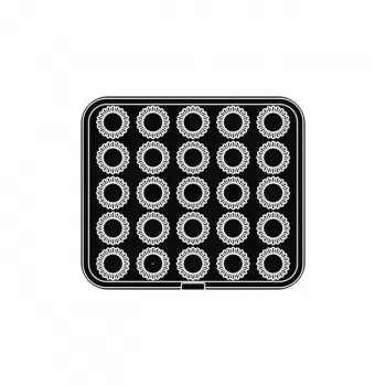 PAVONI Cookmatic Round Tart Shell Plates - Ø 55 mm x 35 mm x 16 mm - 25 Cavity