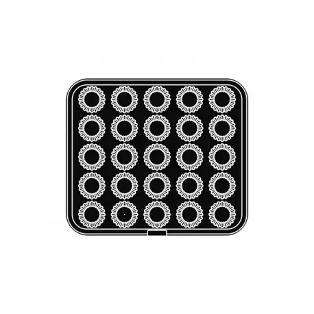 PAVONI Cookmatic Round Tart Shell Plates - Ø 55 mm x 35 mm x 16 mm - 25 Cavity