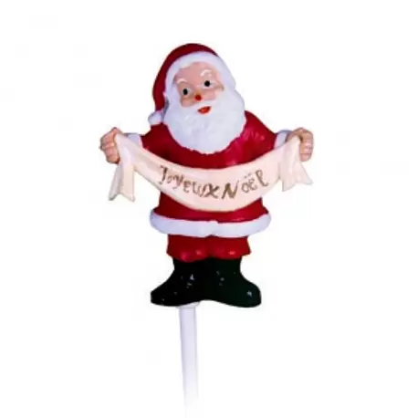 Buche Log Cake Decoration - Merry Christmas Santa Claus figurine on stick - 4.5cm - 72pcs - Pastry Chef's Boutique