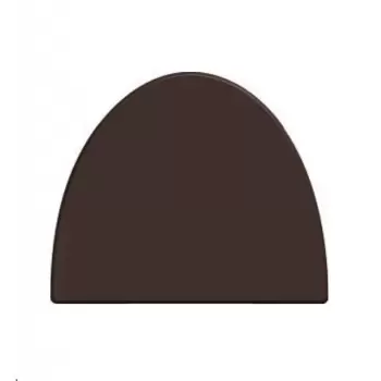 Yule Log End Decoration Plastic Mold - Plain Half Oval - 90mm x 75mm x 4mm - 2 plates with 6 cavities each
