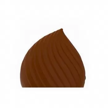 Yule Log End Decoration Plastic Mold - Leafy Tip - 93mm x 84mm x 5mm - 2 plates with 6 cavities each