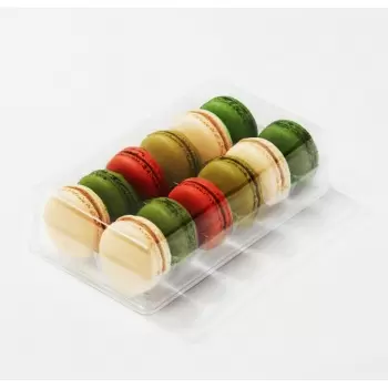 Pastry Chef's Boutique DCM12CL Clear Plastic Macarons Storage and Gift Boxes - Clear Base - 12 Macarons - Pack of 60 Macaron...