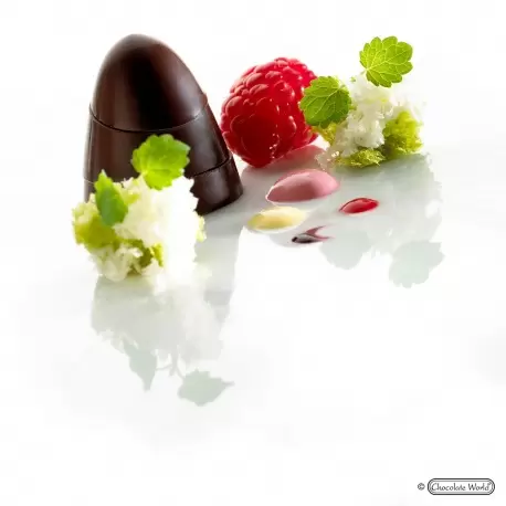 Polycarbonate Magnetic Round Base Trio Chocolate Mold by Roger Van Damme - 32mm x 32mm x 7mm - 7gr - 18 cavity - Chocolate World