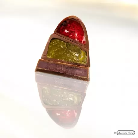 Polycarbonate Magnetic Round Base Trio Chocolate Mold by Roger Van Damme - 32mm x 32mm x 7mm - 7gr - 18 cavity - Chocolate World