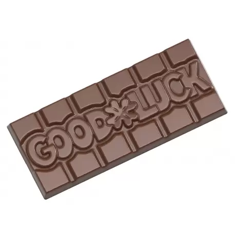 Polycarbonate Good Luck Tablet Chocolate Mold - 118mm x 50mm x 8 mm - 45gr - 1x4 Cavity